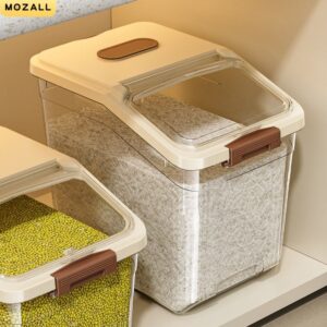 Large plastic rice bin