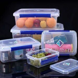 Clear plastic locking bins