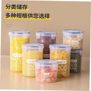 Round plastic food canisters