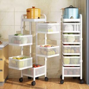 Rotating tier storage cart