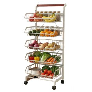 Rolling wire fruit basket