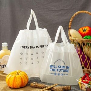 White reusable grocery bags
